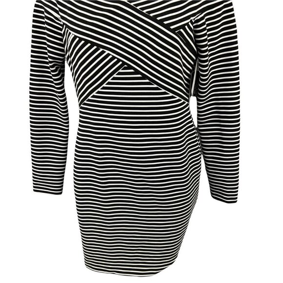Guess Black Ribbed Off The Shoulder Dress With Removable Straps - Picture 3 of 9
